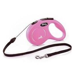 Vodítko FLEXI Classic NEW S lanko 5m/12kg růžová