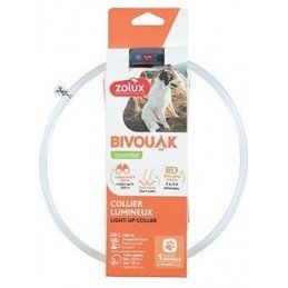 Obojek LED transparent BIVOUAK 30-60cm USB modrá Zolux