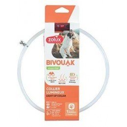 Obojek LED transparent BIVOUAK 30-60cm USB červ. Zolux