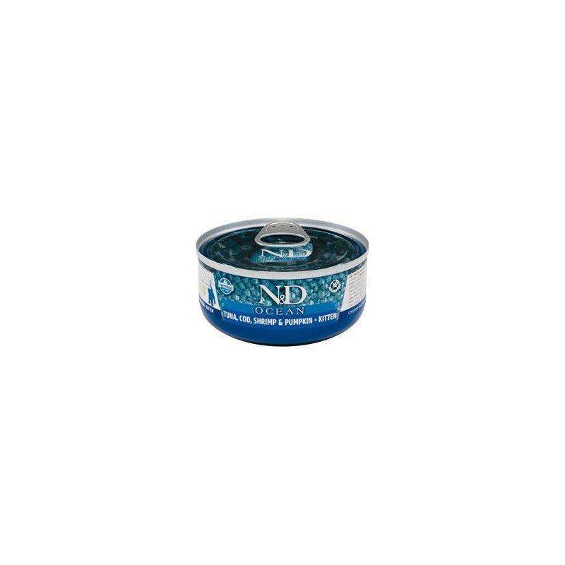 N&D CAT OCEAN Kitten Tuna & Cod & Shrimp & Pumpkin 70g N&D CAT OCEAN Kitten Tuna & Cod & Shrimp & Pumpkin 70g