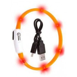 Obojek USB Visio Light 35cm oranžový KAR