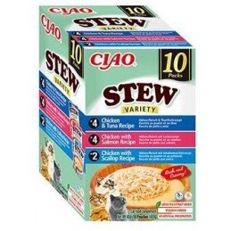 Churu Cat BOX Stew Chic.Tuna&Chic.Salm&Chic.Scal10x40g