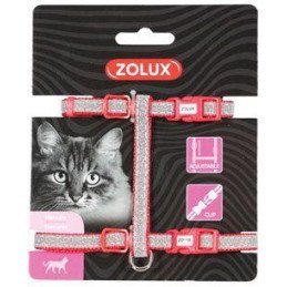 Postroj kočka SHINY nylon červený Zolux