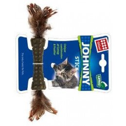 Hračka kočka GiGwi Johnny Stick Catnip s peříčky