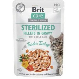 Brit Care Cat Fillets in Gravy Steril. Tend.Turkey 85g