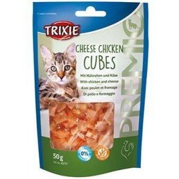 Pochoutka Premio CHEESE CHICKEN CUBES pro kočky 50g TR