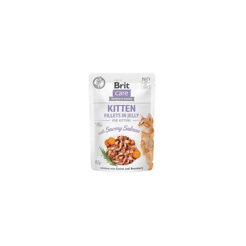 Brit Care Cat Fillets in Jelly Kitten with Salmon 85g