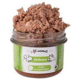 All Animals kočkopes sklo Králík ve vlastní šťávě 200g