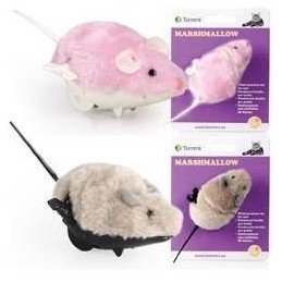 Hračka kočka Myška Marshmallow na klíček 8cm