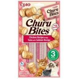 Churu Cat Bites Chicken wraps&Tuna Salmon Purée 3x10g