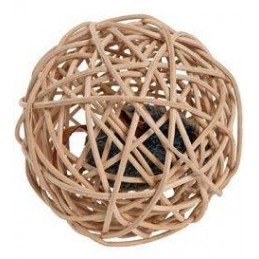 Hračka kočka Myš v proutěné kouli se zvukem 10cm KAR