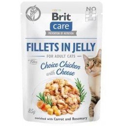 Brit Care Cat Fillets in Jelly Chicken&Cheese 85g