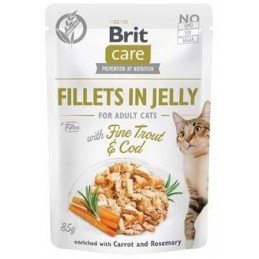 Brit Care Cat Fillets in Jelly with Trout&Cod 85g