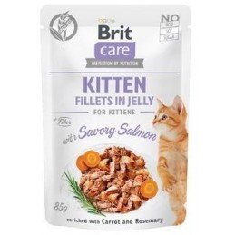 Brit Care Cat Fillets in Jelly Kitten with Salmon 85g