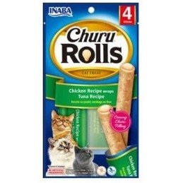 Churu Cat Rolls Chicken wraps&Tuna cream 4x10g