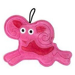 Hračka pes LEATHER CAPRICORN kůže,růžová 20cm Kiwi