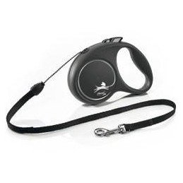 Vodítko FLEXI Black Design S lanko 5m/12kg stříbrnáNEW