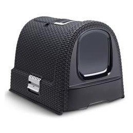 Curver WC kočka kryté domek Rattan 39x39x51cm antracit