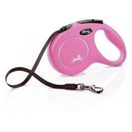 Vodítko FLEXI Classic NEW M pásek 5m/25kg růžová