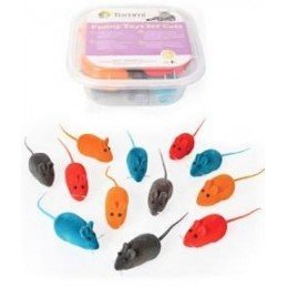 Hračka BOX Myška semiš 6 cm /12ks