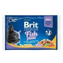 Brit Premium Cat kapsa Fish Plate 400g (4x100g)