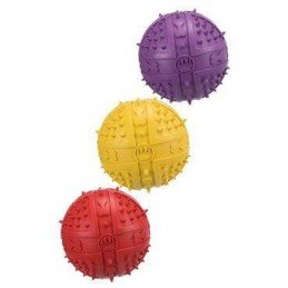 Hračka pes Míč s bodlinami a zvukem 9cm TR