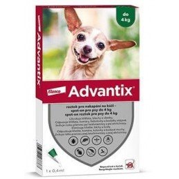 Advantix Spot On 1x0,4ml pro psy do 4kg  (1 pipeta)