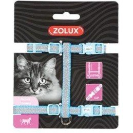 Postroj kočka SHINY nylon modrý Zolux