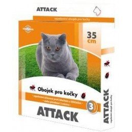 Attack obojek antiparazitární 35cm kočka