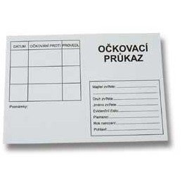 Očkovací průkaz pes  malá kartička 1ks