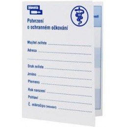 Očkovací průkaz pes/kočka  Bioveta malá kartička 1ks