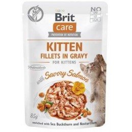 Brit Care Cat Fillets in Gravy Kitten Savor.Salmon 85g