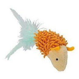 Hračka kočka Myš MAX s rolničkou a peříčky 9cm HipHop