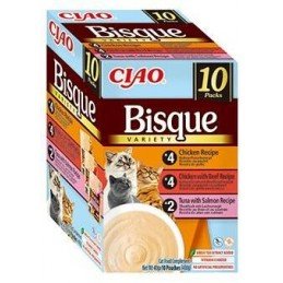 Churu Cat BOX Bisque Chick.&Chick.Beef&Tun.Salm.10x40g