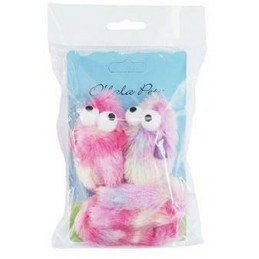 Hračka kočka Myš s dl.ocasem 33cm plyš mix barev 2ks