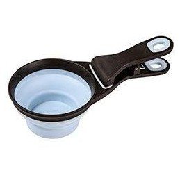 Odměrka na krmivo SILICONE s klipem, modrá L Zolux