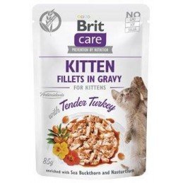 Brit Care Cat Fillets in Gravy Kitten Tend.Turkey 85g