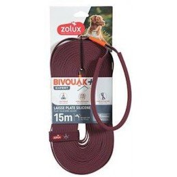 Vodítko pes BIVOUAK ploché,silik.15mm/15m červenáZolux