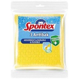Utěrky houbové antibakteriální Spontex žluté 3ks