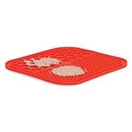 Lízací podložka 20x20cm červená KAR