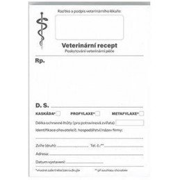 Tiskopis-Recept veterinární nepropisovací 100 listů