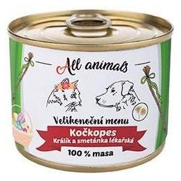 All Animals kočkopes Velikon.menu králík+smetánka 200g