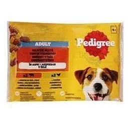 Pedigree kapsa Adult hovězí/drůbeží v želé 4x100g