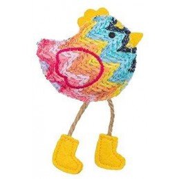 Hračka kočka Kuřátko s catnipem, polyester 11cm TR