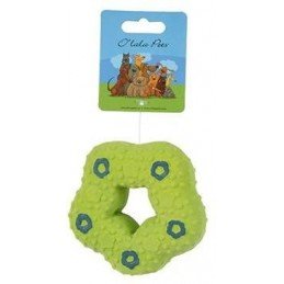 Hračka pes Donut pískací 9cm latex mix barev 1ks