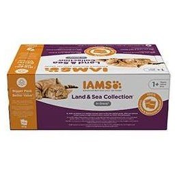 Iams Cat Adult Delights kapsa Land&Sea in gravy 72x85g