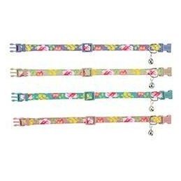 Obojek kočka nylon s květinami 20-34cm/10mm mix TR