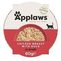 Applaws Cat miska Adult Broth kuřecí prsa s kachnou60g