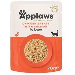 Applaws Cat kapsa Adult Broth kuřecí prsa s lososem70g