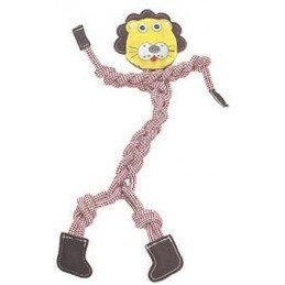 Hračka pes animALL Lev kůže+lano Mr.Roper 47cm